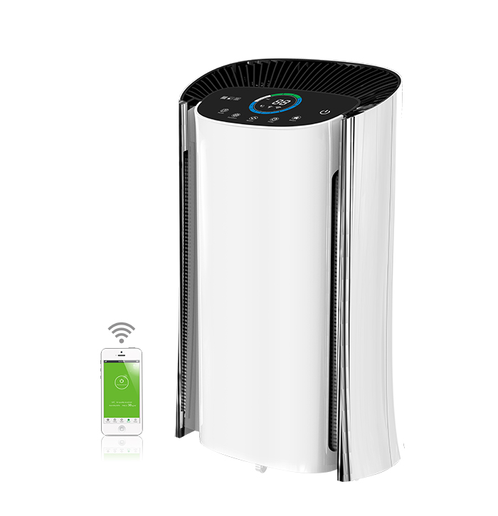 B-C02: 2017 Newest Large Room Air Purifier with WIFI APP and PM2.5 Air Quality,Indoor Temperature,Humidity Indication